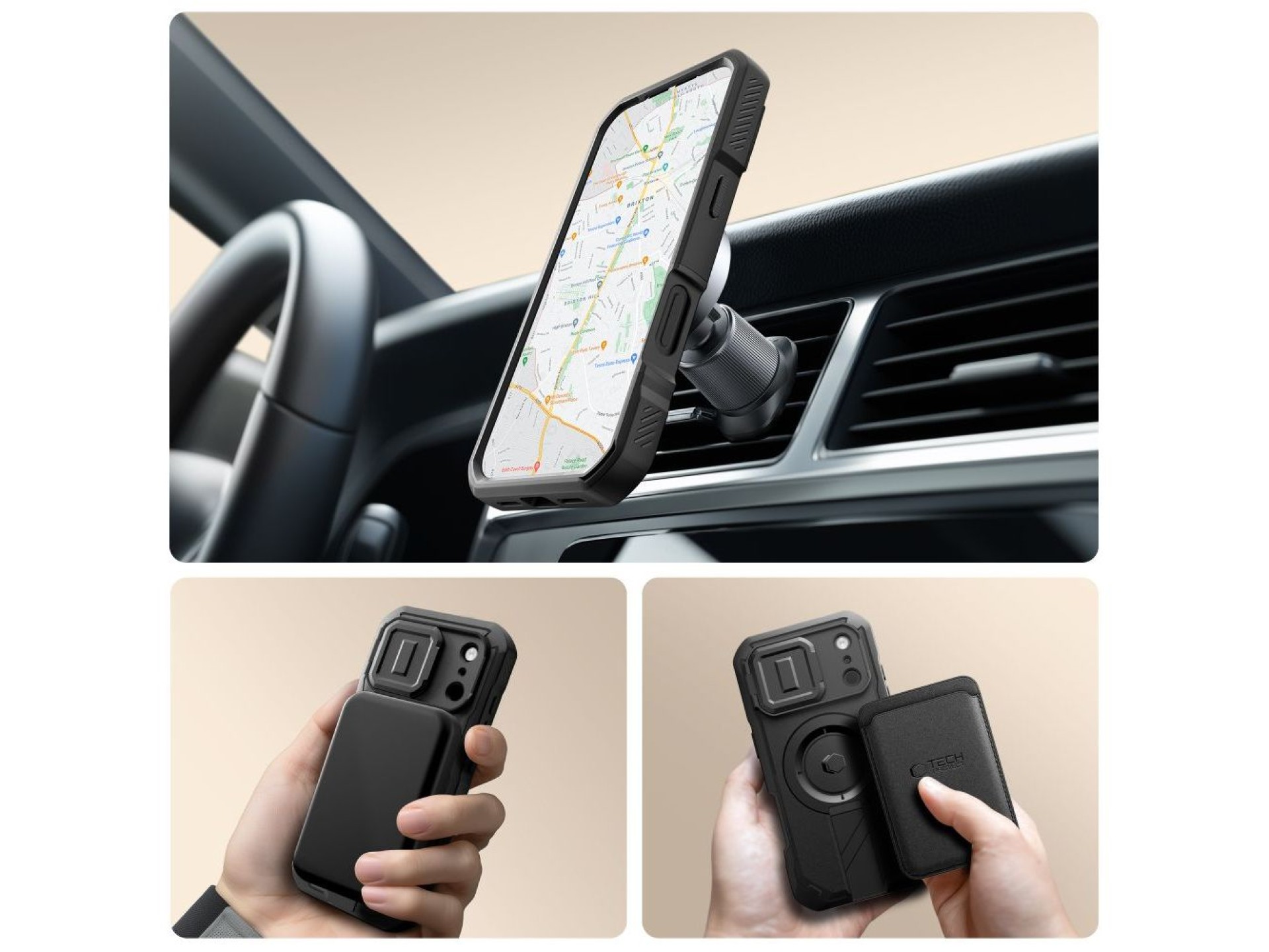 Funda Tech-Protect Kevlar MagSafe para iPhone 17 Pro - negra