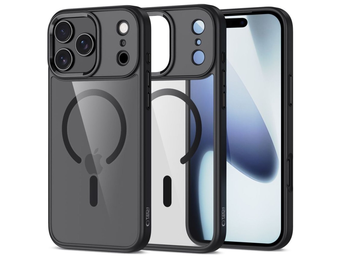 Capa Tech-Protect MagMat MagSafe para iPhone 17 Pro - Transparente e Preta