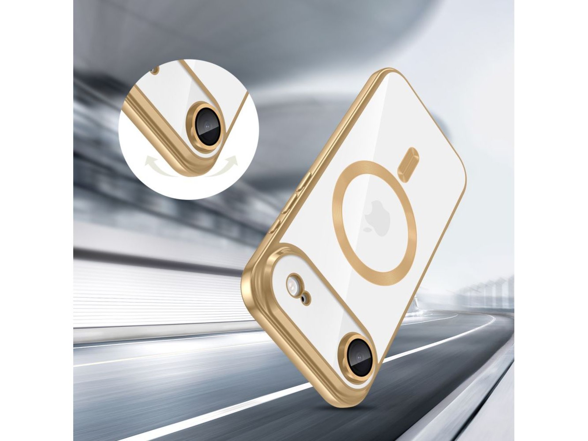 Funda Tech-Protect MagFlex MagSafe para iPhone 17 Air - Oro transparente