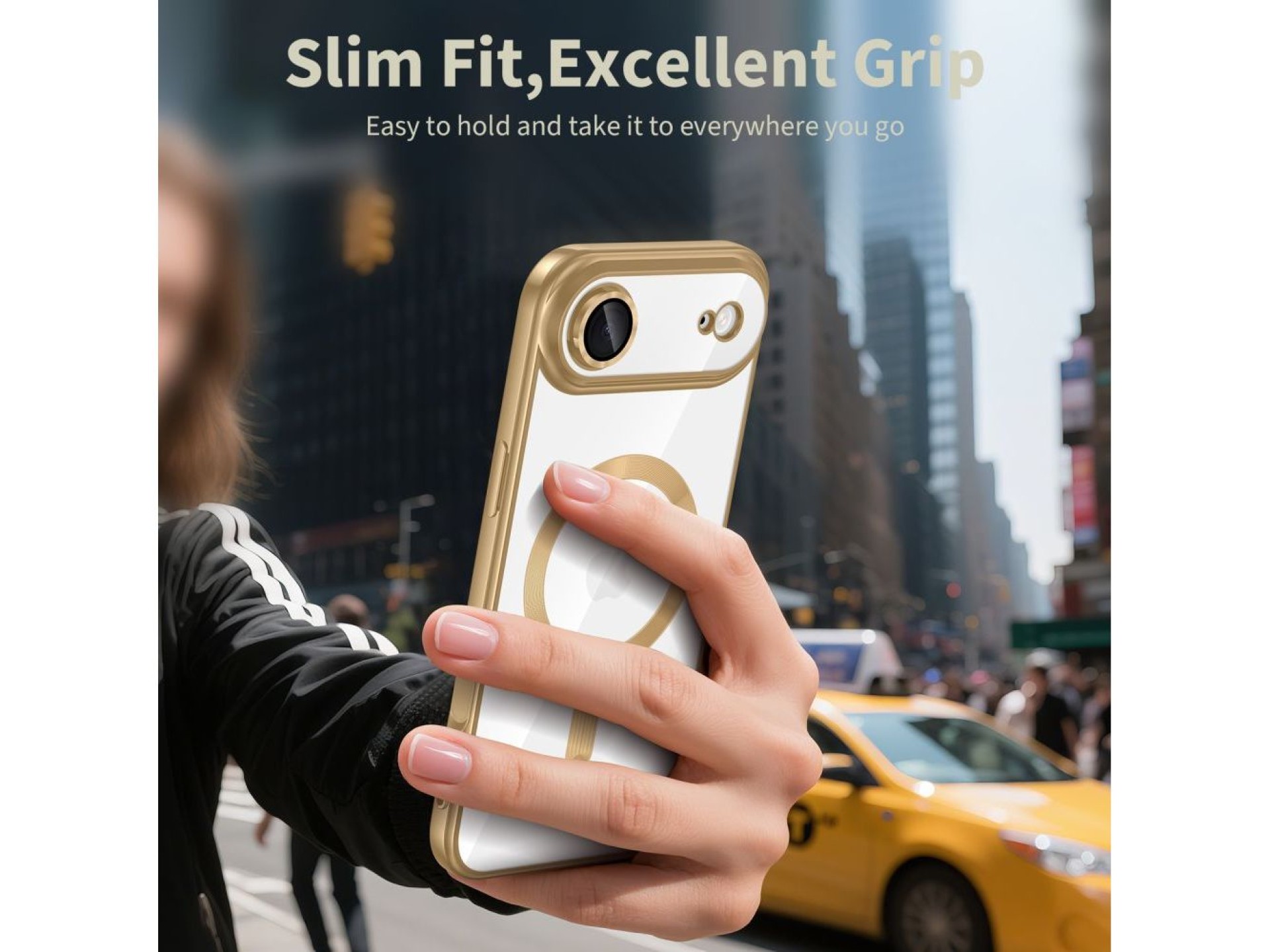 Funda Tech-Protect MagFlex MagSafe para iPhone 17 Air - Oro transparente