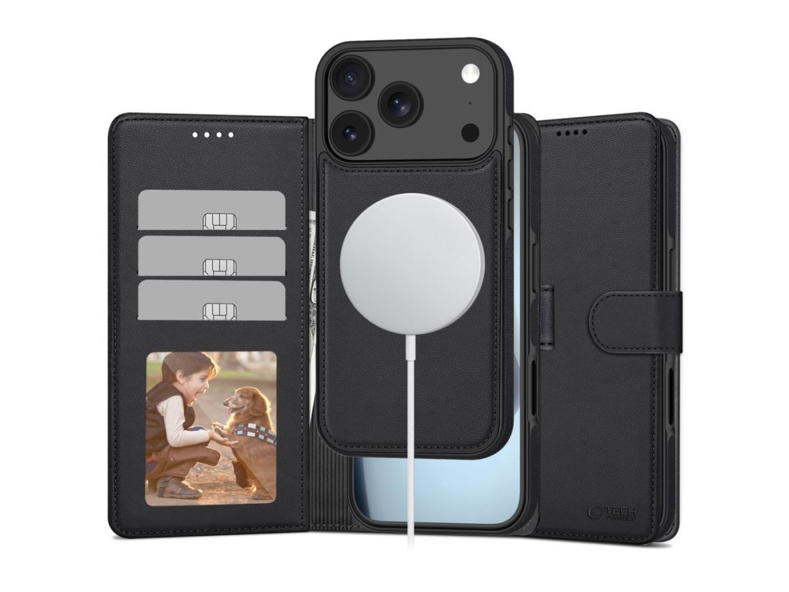 Tech-Protect Wallet MagSafe Case for iPhone 17 Pro Max - Matte Black