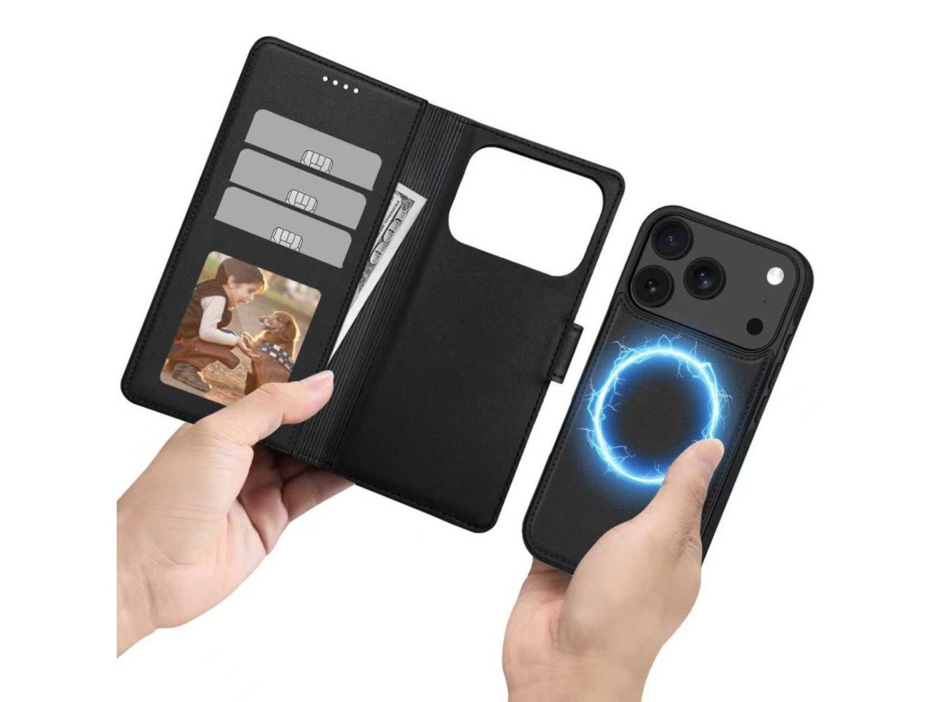 Tech-Protect Wallet MagSafe Case for iPhone 17 Pro Max - Matte Black