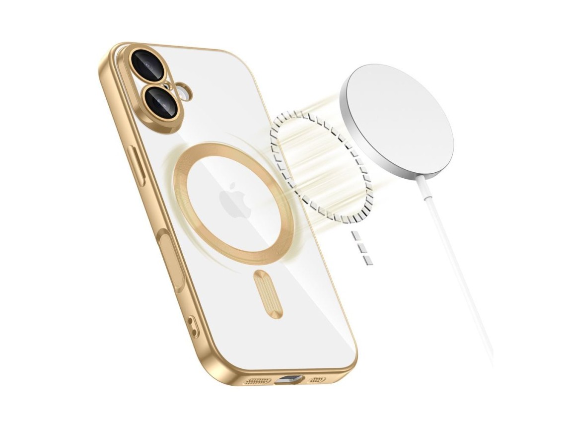 Capa Tech-Protect MagFlex MagSafe para iPhone 17 - Dourada Transparente