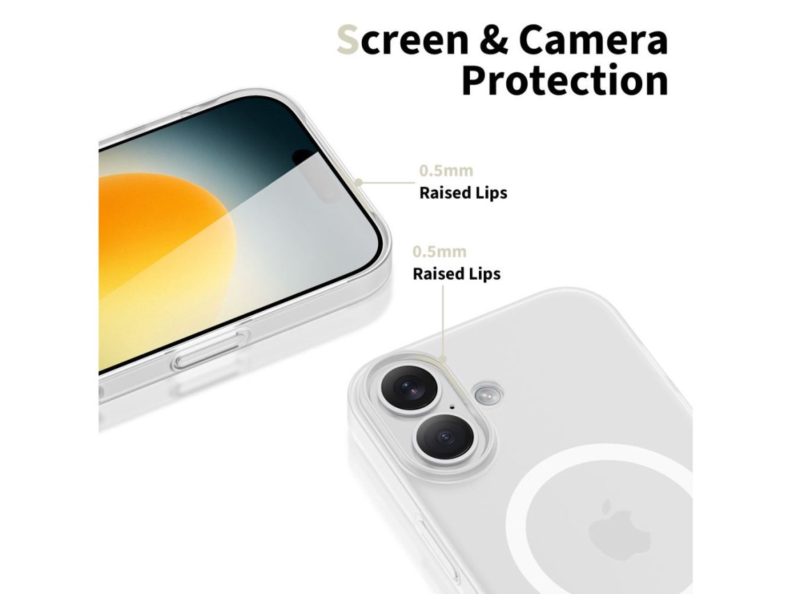 Capa Tech-Protect MagSlim MagSafe para iPhone 17 - branco fosco