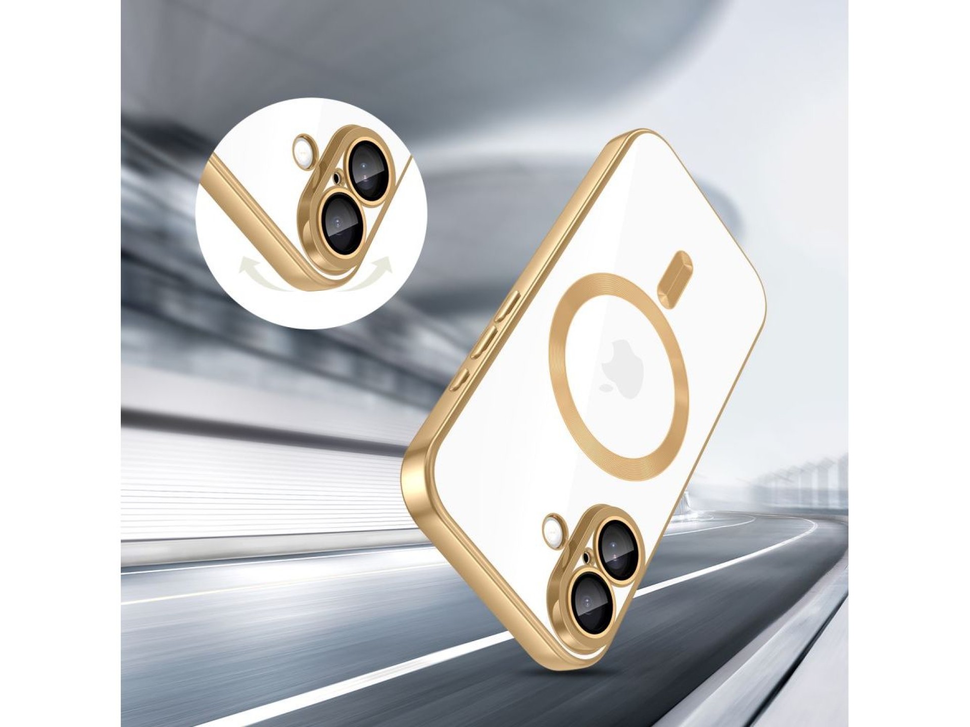 Capa Tech-Protect MagFlex MagSafe para iPhone 17 - Dourada Transparente
