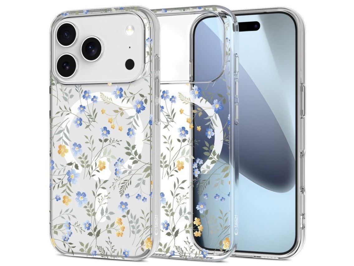 Funda Tech-Protect FlexAir MagSafe para iPhone 17 Pro Max - Margaritas con hojas