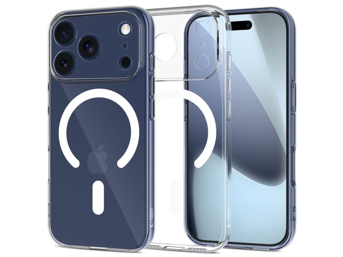 Capa Tech-Protect FlexAir MagSafe para iPhone 17 Pro - Transparente