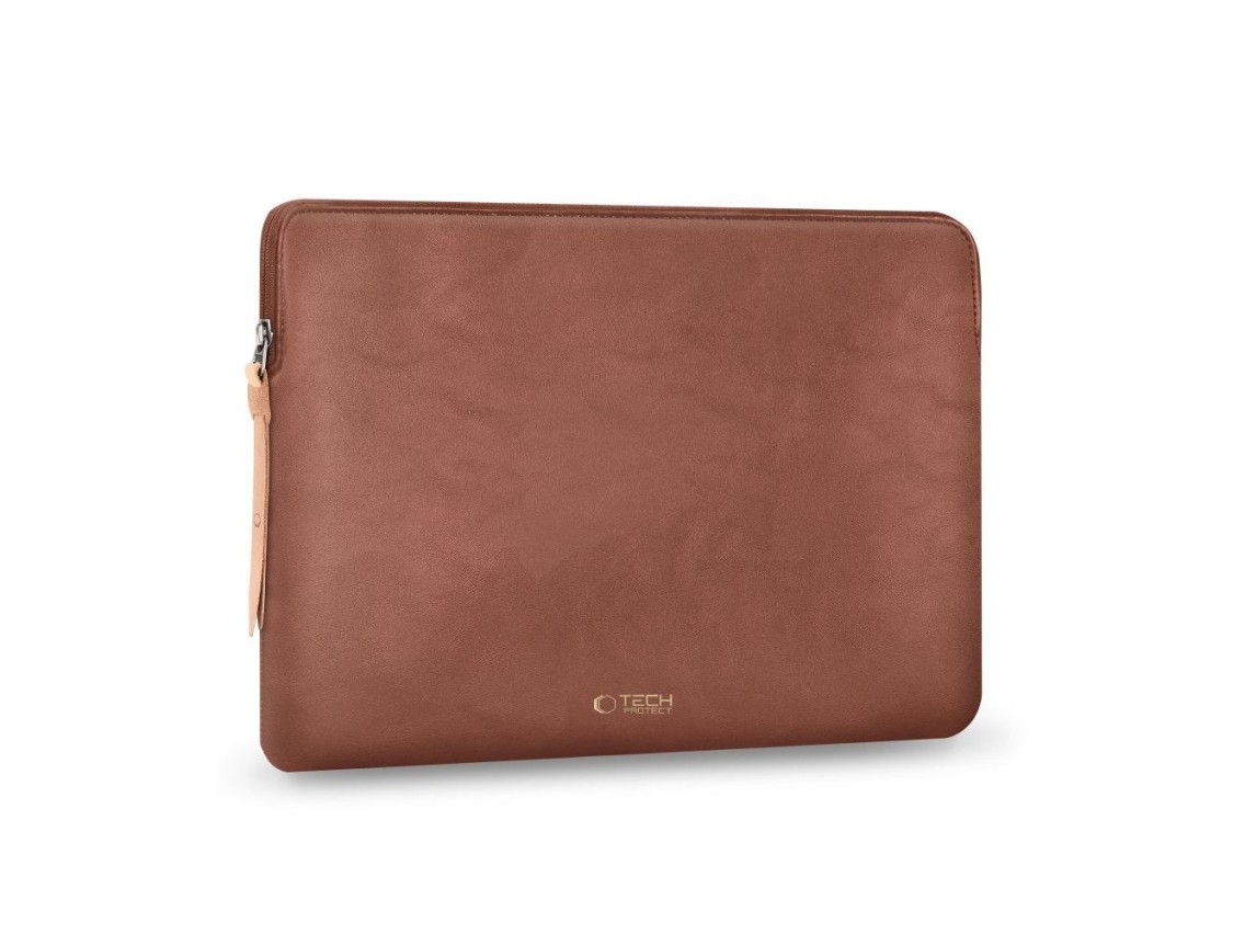 Bolsa para port�til Tech-Protect Fleece de 13-14 pulgadas - Marr�n