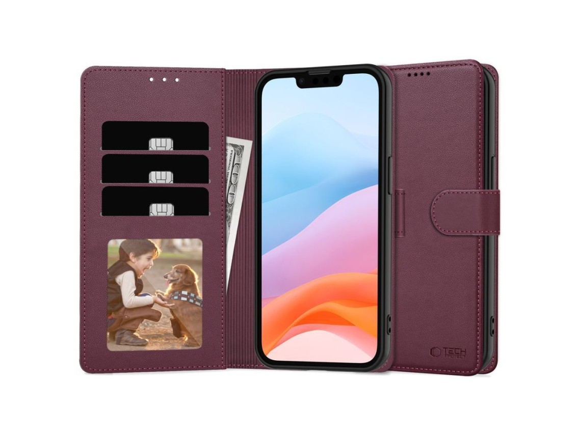 Tech-Protect Wallet Case for Samsung Galaxy A26 5G / A17 4G / 5G - Burgundy
