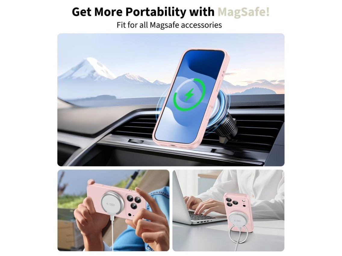 Tech-Protect Silicone MagSafe Case for iPhone 17 Pro Max - Pink