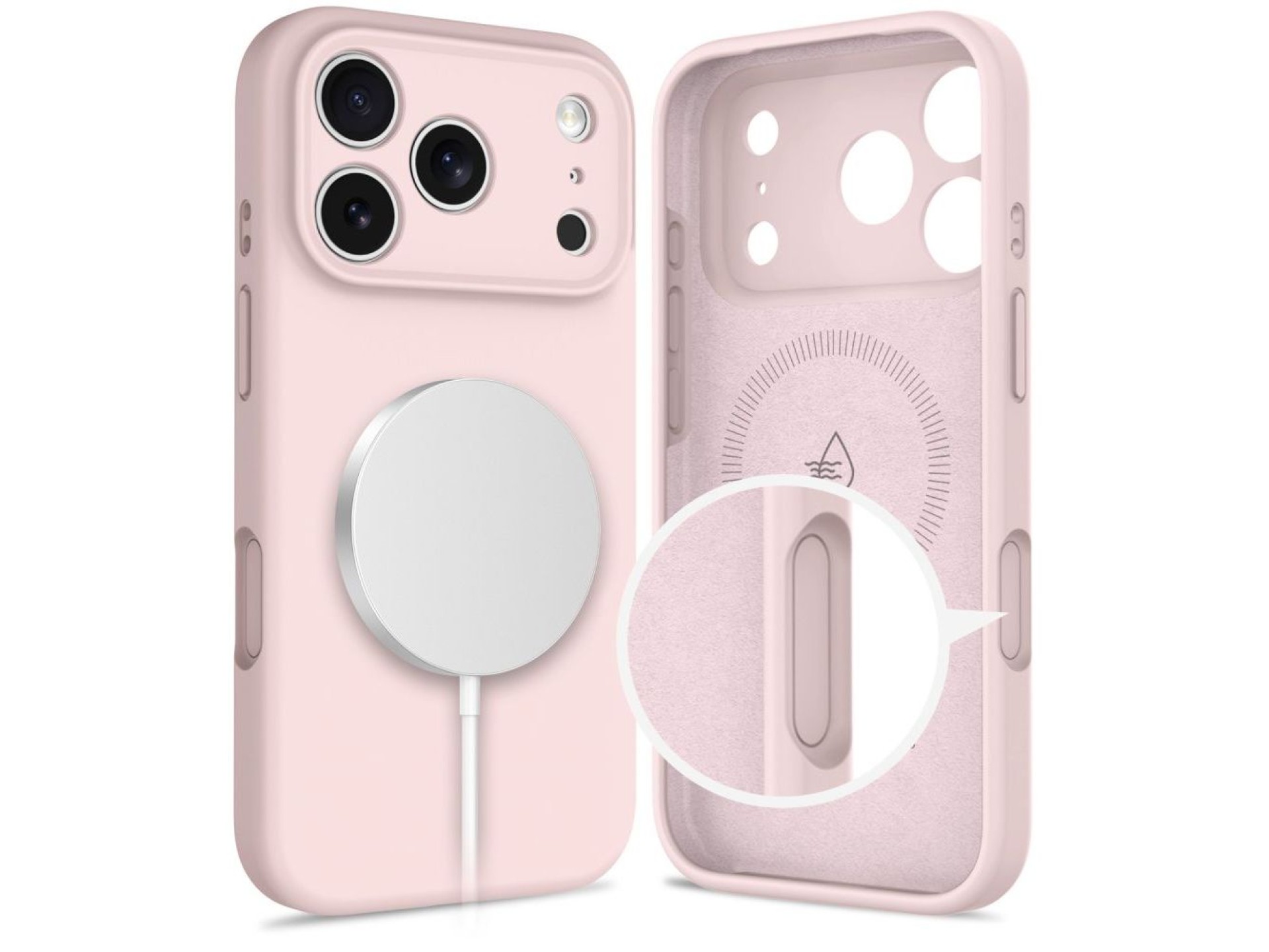 Tech-Protect Silicone MagSafe Case for iPhone 17 Pro Max - Pink
