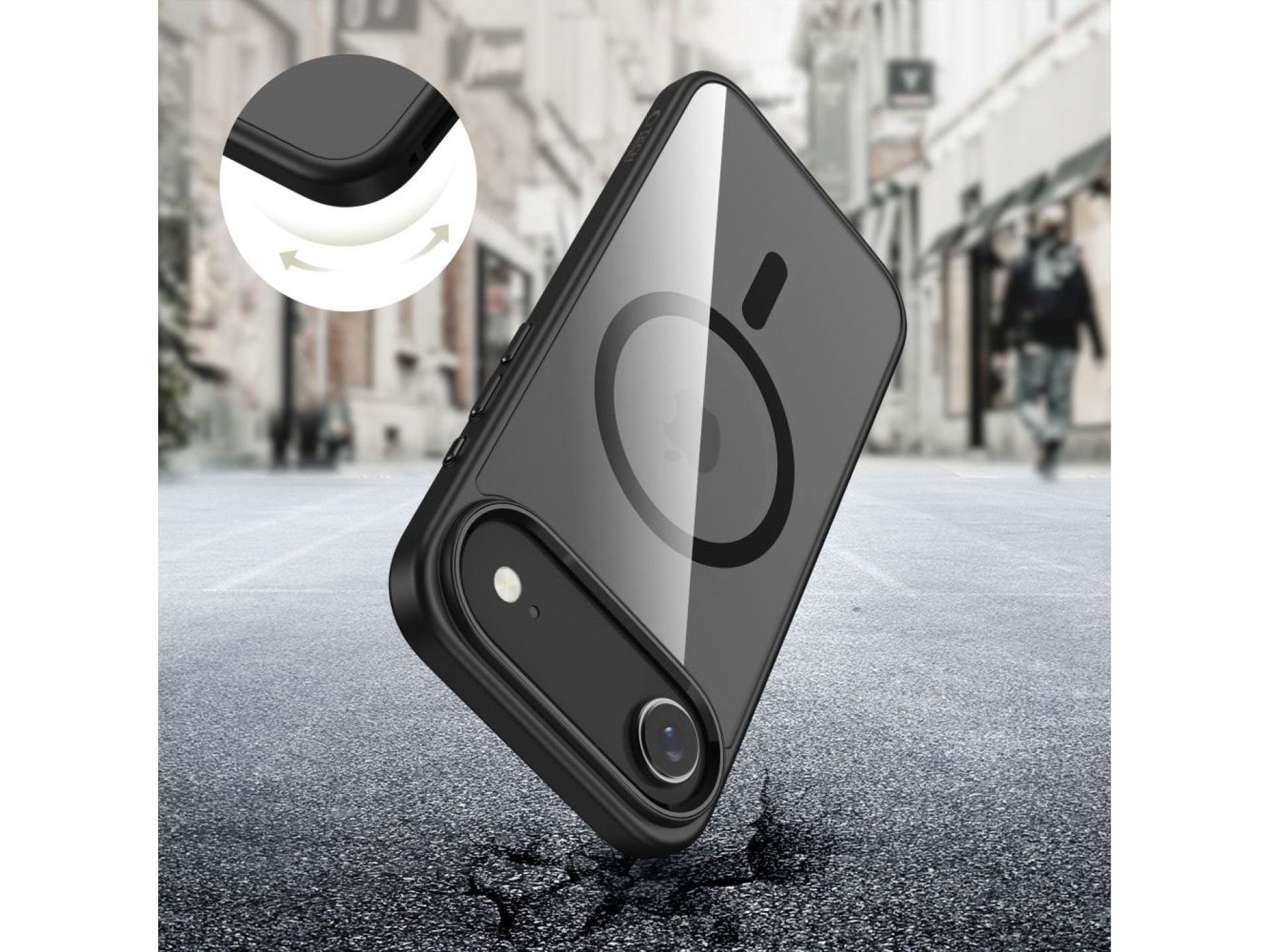 Capa Tech-Protect MagFlex MagSafe para iPhone 17 Air - Transparente e Preta