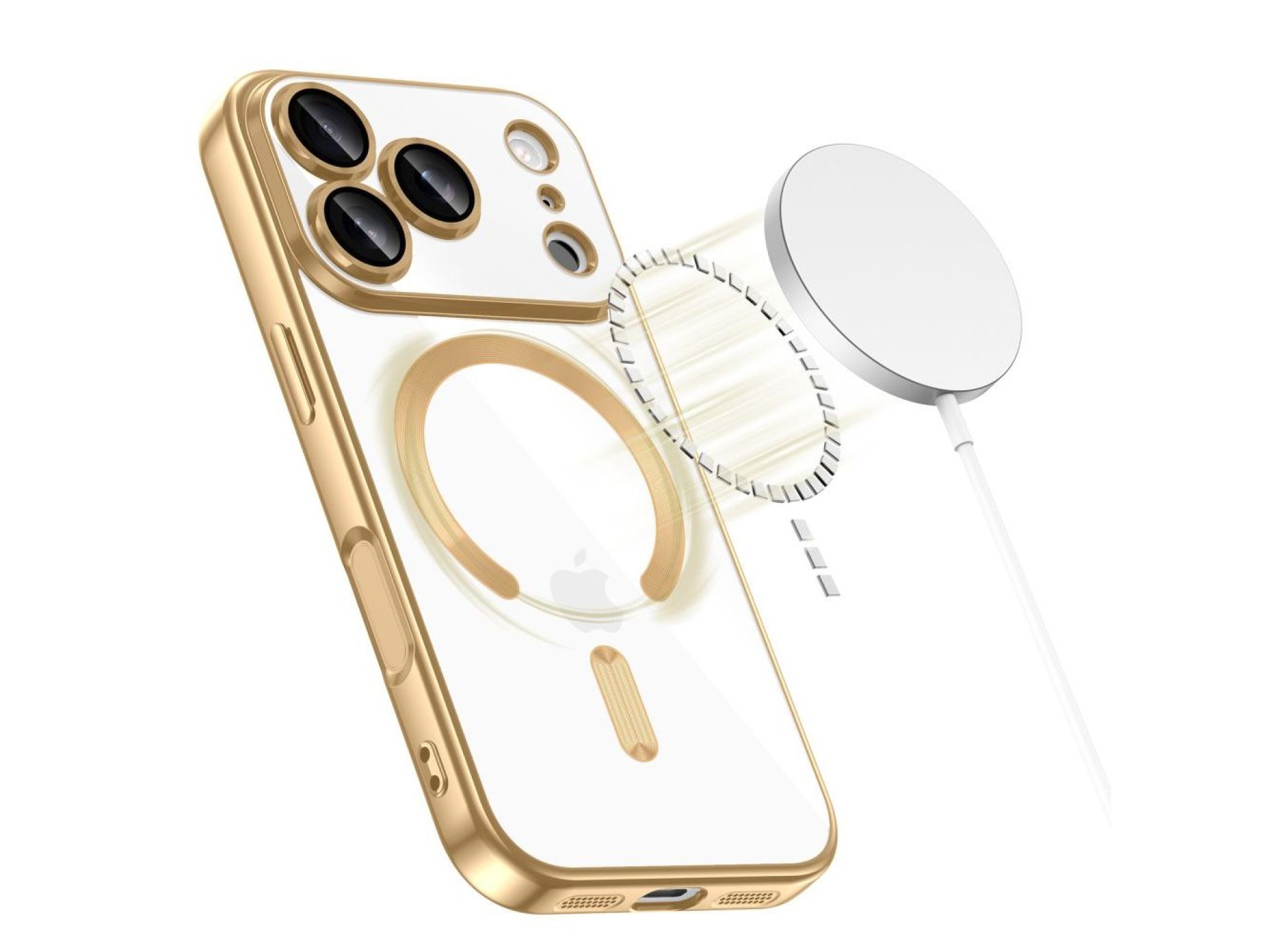 Capa Tech-Protect MagFlex MagSafe para iPhone 17 Pro - Dourada Transparente