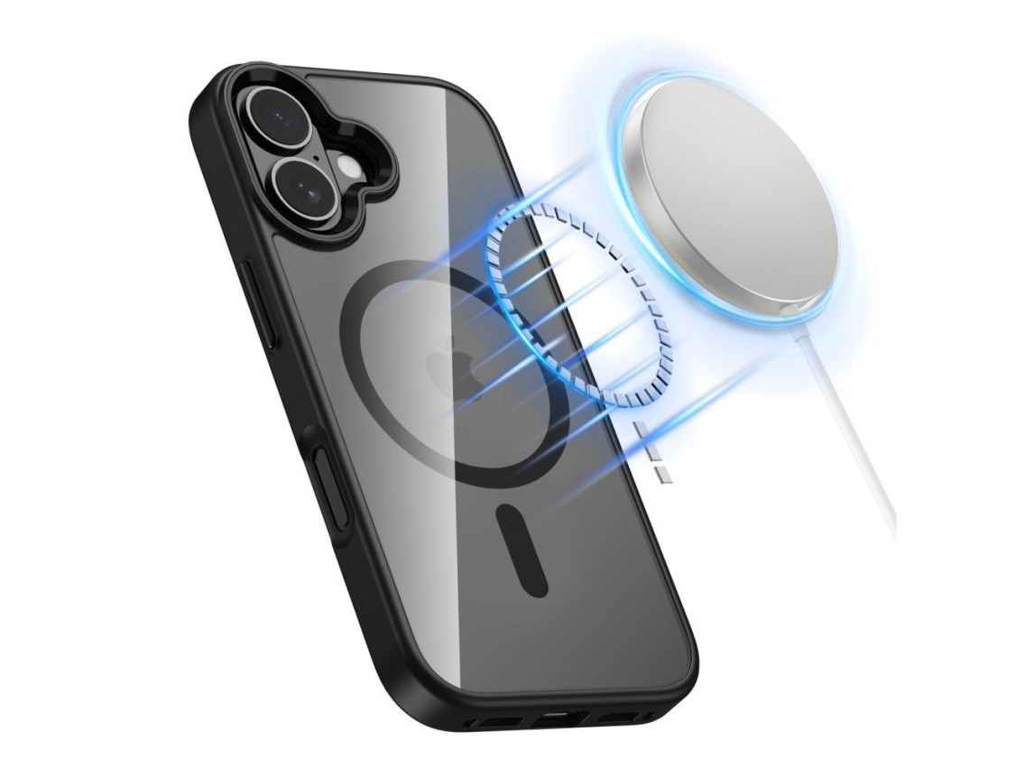 Funda Tech-Protect MagMat MagSafe para iPhone 17 - Transparente negra