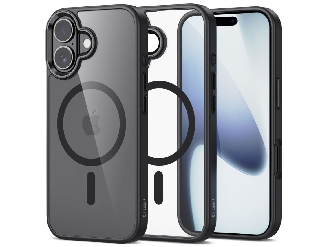 Funda Tech-Protect MagMat MagSafe para iPhone 17 - Transparente negra