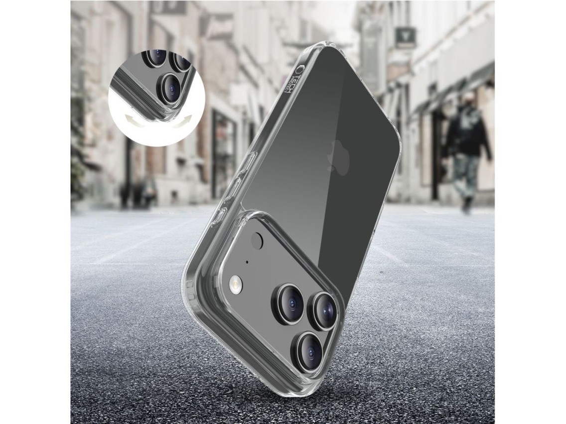 Capa híbrida Tech-Protect FlexAir para iPhone 17 Pro - Transparente