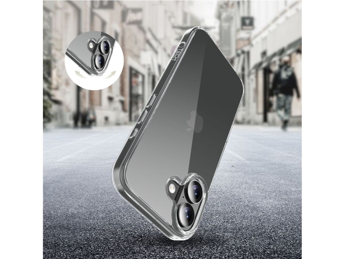 Capa híbrida Tech-Protect FlexAir para iPhone 17 - Transparente