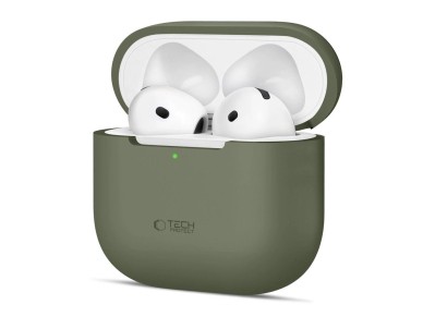 Tech-Protect Silicone Case for Apple AirPods 4 - Olive Tech-Protect Silicone Case for Apple AirPods 4 - Olive