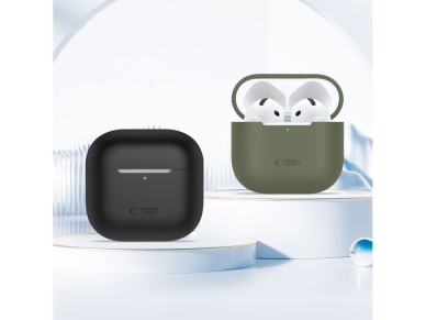 Capa de silicone Tech-Protect para Apple AirPods 4 - Preta