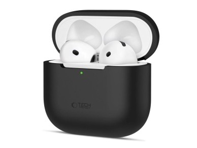 Capa de silicone Tech-Protect para Apple AirPods 4 - Preta