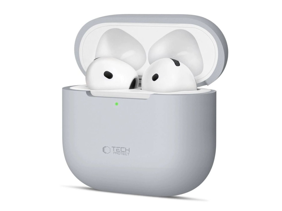 Capa de silicone Tech-Protect para Apple AirPods 4 - Cinza