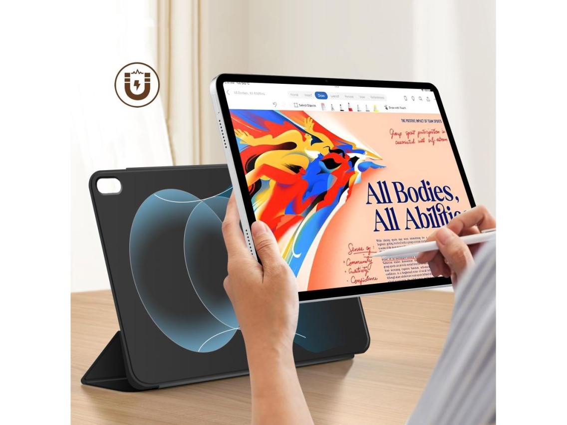 Capa magnética Tech-Protect Smartcase para iPad Air 13” 2024/2025 - Preta