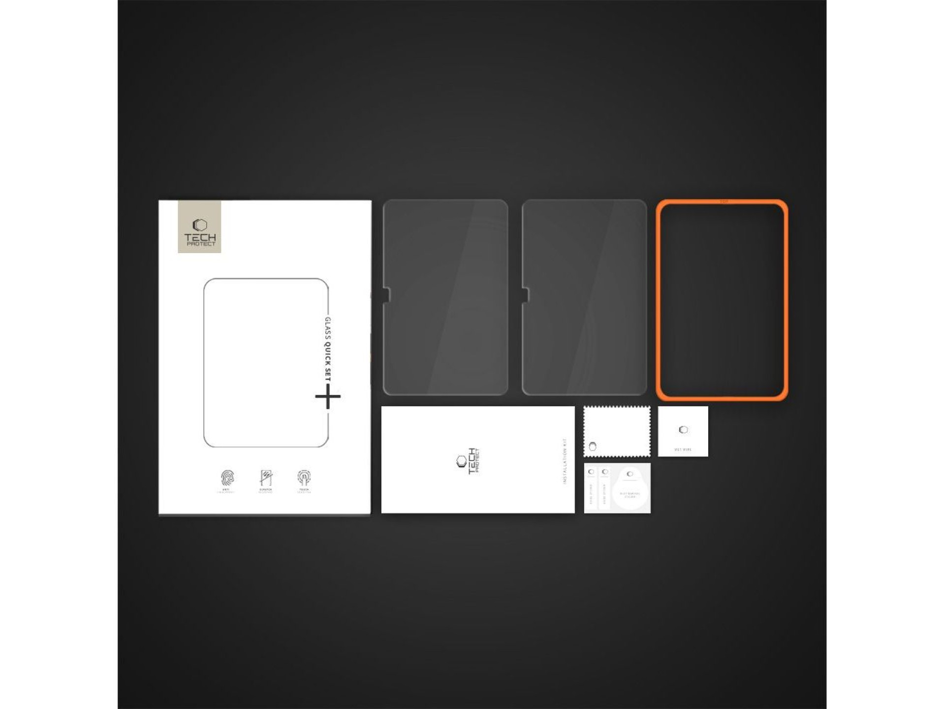 Protector de pantalla de vidrio templado Tech-Protect Easy Set+ (paquete de 2) para iPad de 10,9” (2