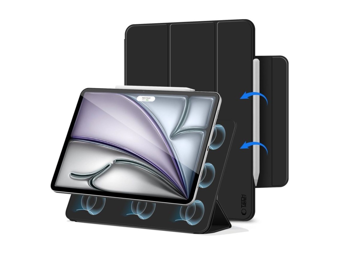 Capa magnética Tech-Protect Smartcase para iPad Air 13” 2024/2025 - Preta