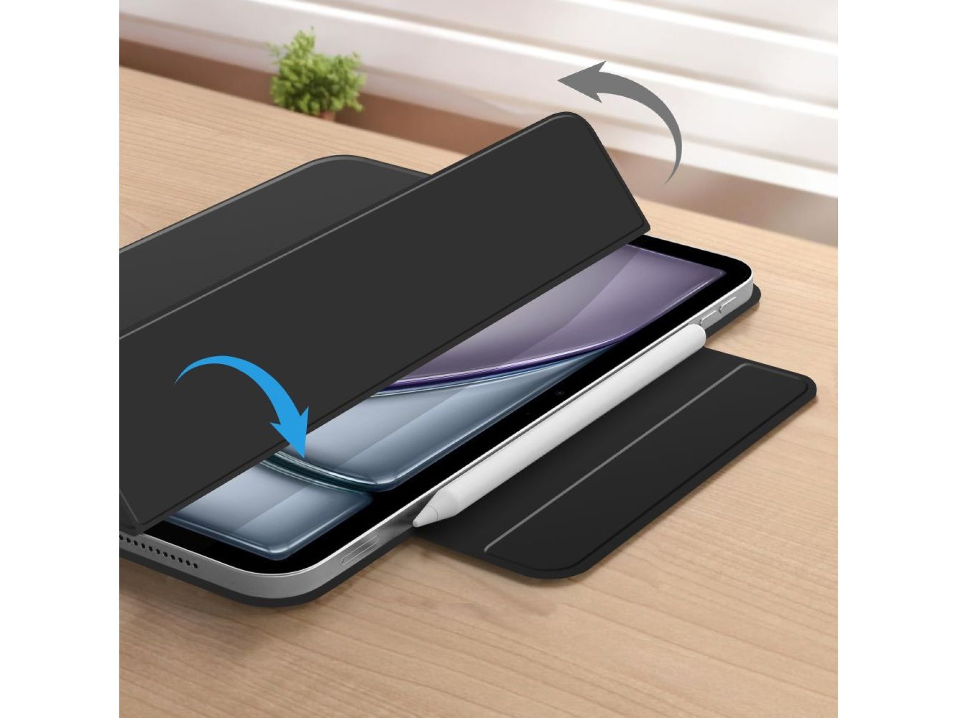 Capa magnética Tech-Protect Smartcase para iPad Air 13” 2024/2025 - Preta