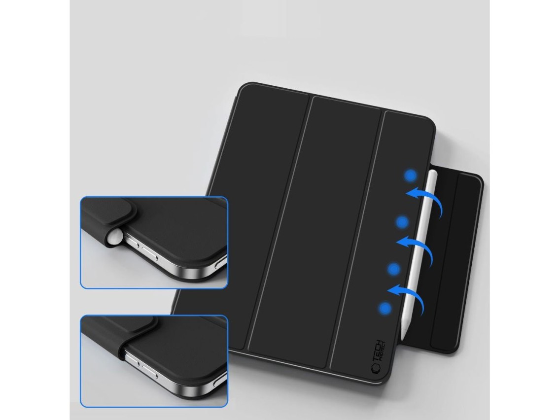 Funda Tech-Protect Smartcase magnética para iPad de 10,9” (2022) / iPad de 11” (2025) - negra