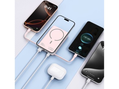 Powerbank Tech-Protect PB31 LifeMag MagSafe 10000 mAh - rosa