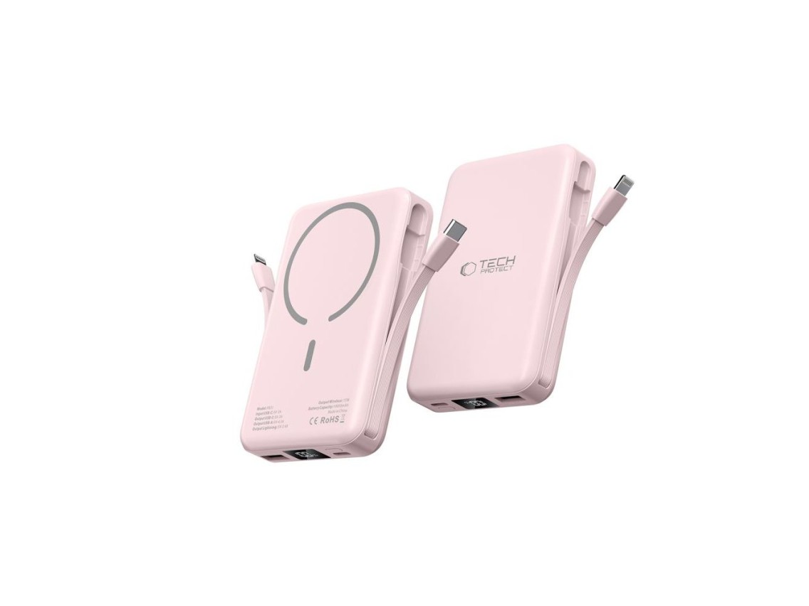 Powerbank Tech-Protect PB31 LifeMag MagSafe 10000 mAh - rosa