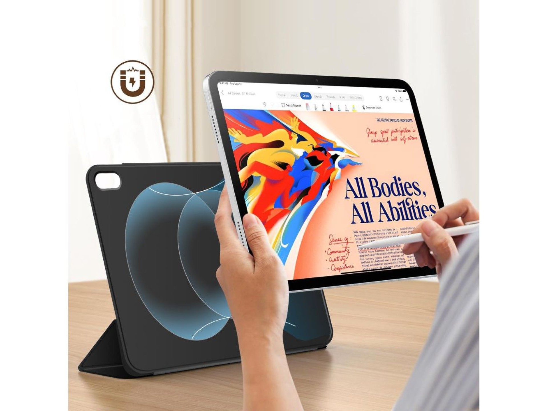Funda Tech-Protect Smartcase magnética para iPad de 10,9” (2022) / iPad de 11” (2025) - negra