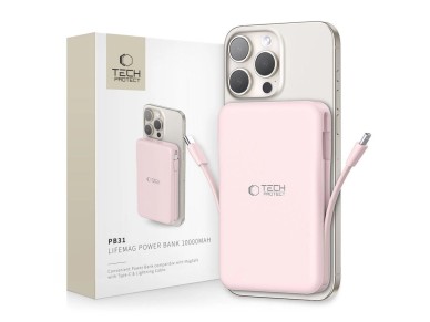 Powerbank Tech-Protect PB31 LifeMag MagSafe 10000 mAh - rosa