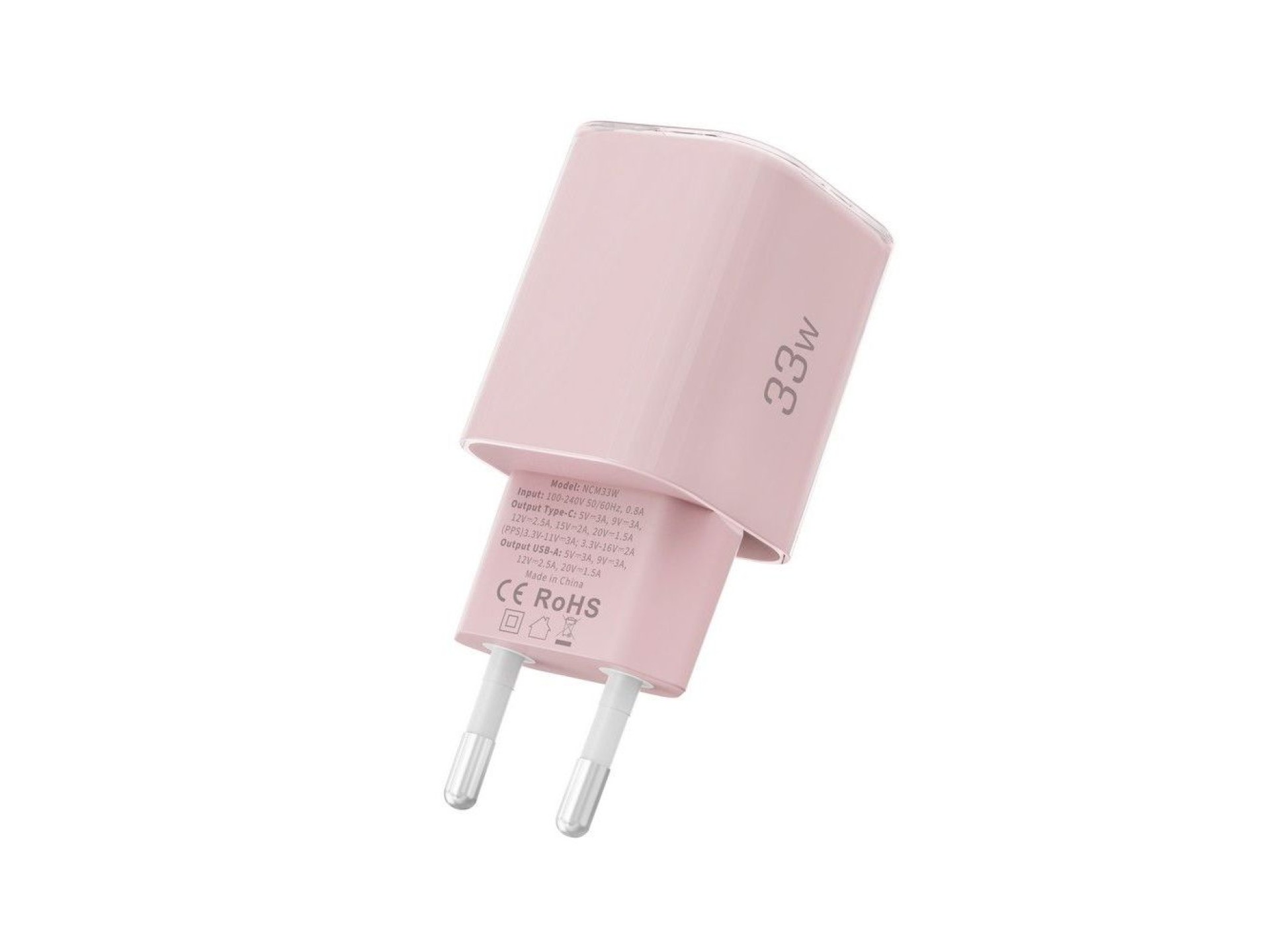 Tech-Protect NCM33W 2-port PD33W/QC3.0 wall charger - pink