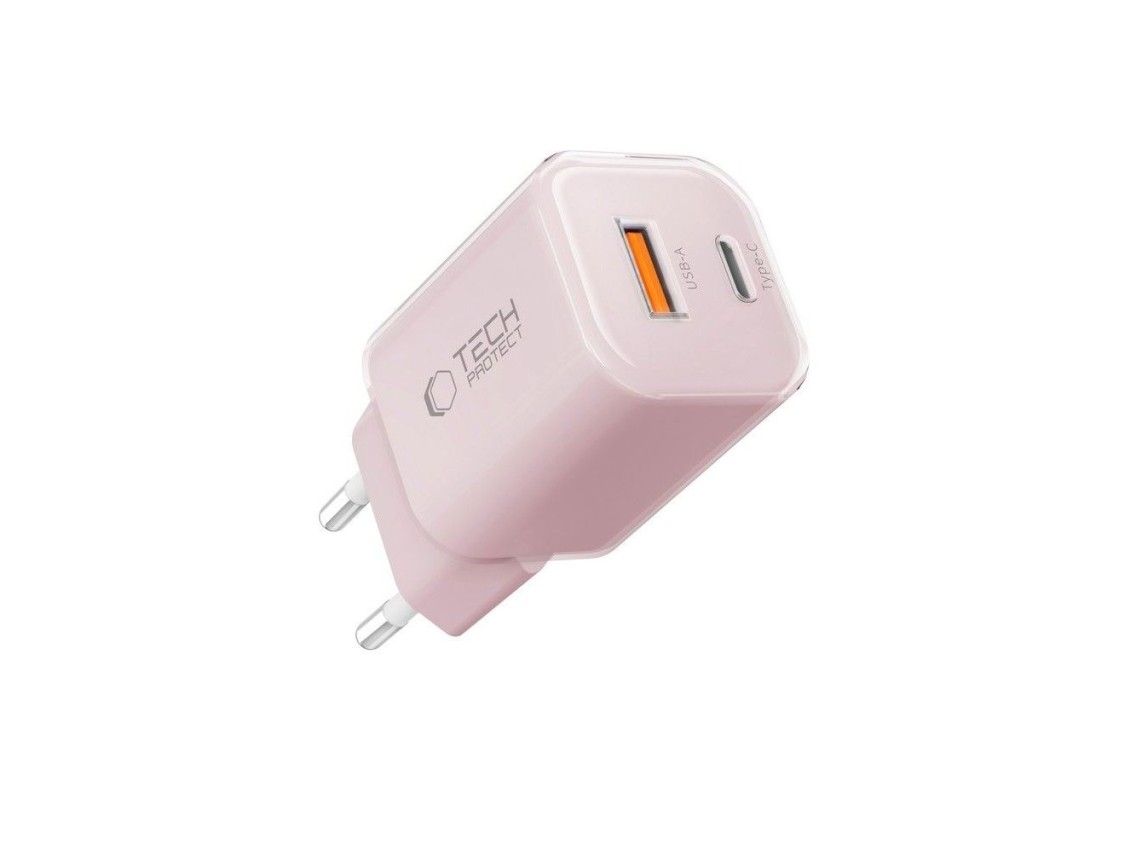 Tech-Protect NCM33W 2-port PD33W/QC3.0 wall charger - pink