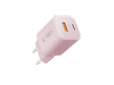 Cargador de pared Tech-Protect NCM33W de 2 puertos PD33W/QC3.0 - rosa Cargador de pared Tech-Protect NCM33W de 2 puertos PD33W/QC3.0 - rosa
