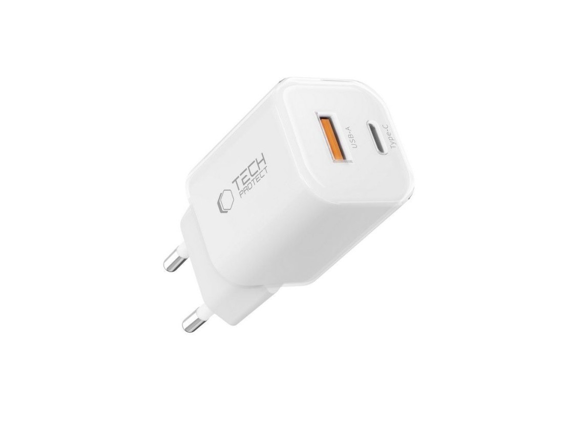 Tech-Protect NCM33W 2-port PD33W/QC3.0 wall charger - white