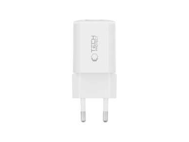 Tech-Protect NCM33W 2-port PD33W/QC3.0 wall charger - white Tech-Protect NCM33W 2-port PD33W/QC3.0 wall charger - white