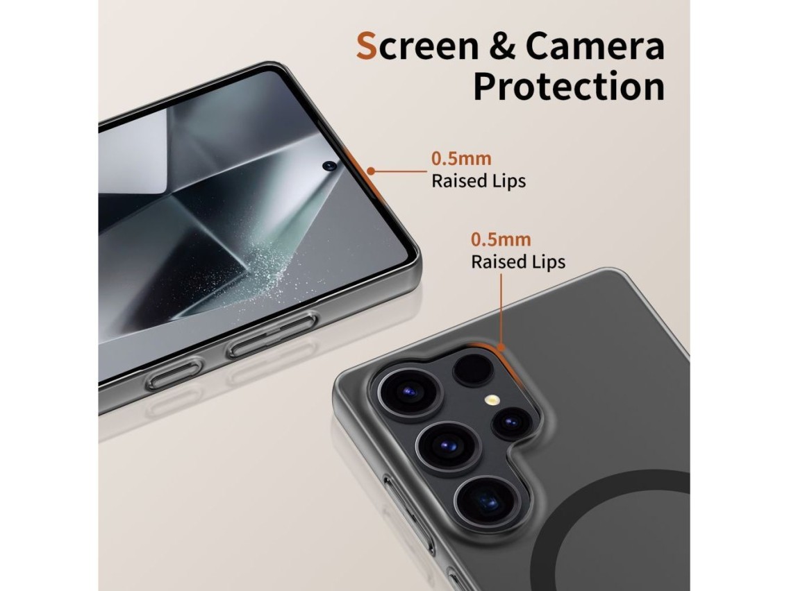 Funda Tech-Protect MagSlim MagSafe para Samsung Galaxy S25 Edge - negro mate