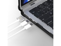 Capa Tech-Protect SmartShell Pro para MacBook Air 13" 2023-2025 M2 / M3 / M4 - transparente e preta Capa Tech-Protect SmartShell Pro para MacBook Air 13" 2023-2025 M2 / M3 / M4 - transparente e preta
