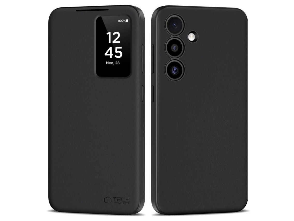 Funda tipo cartera inteligente Tech-Protect para Samsung Galaxy S25+ - Negro mate