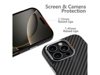 Tech-Protect Ion Carbon MagSafe iPhone 16 Pro Case - Black/Grey Tech-Protect Ion Carbon MagSafe iPhone 16 Pro Case - Black/Grey