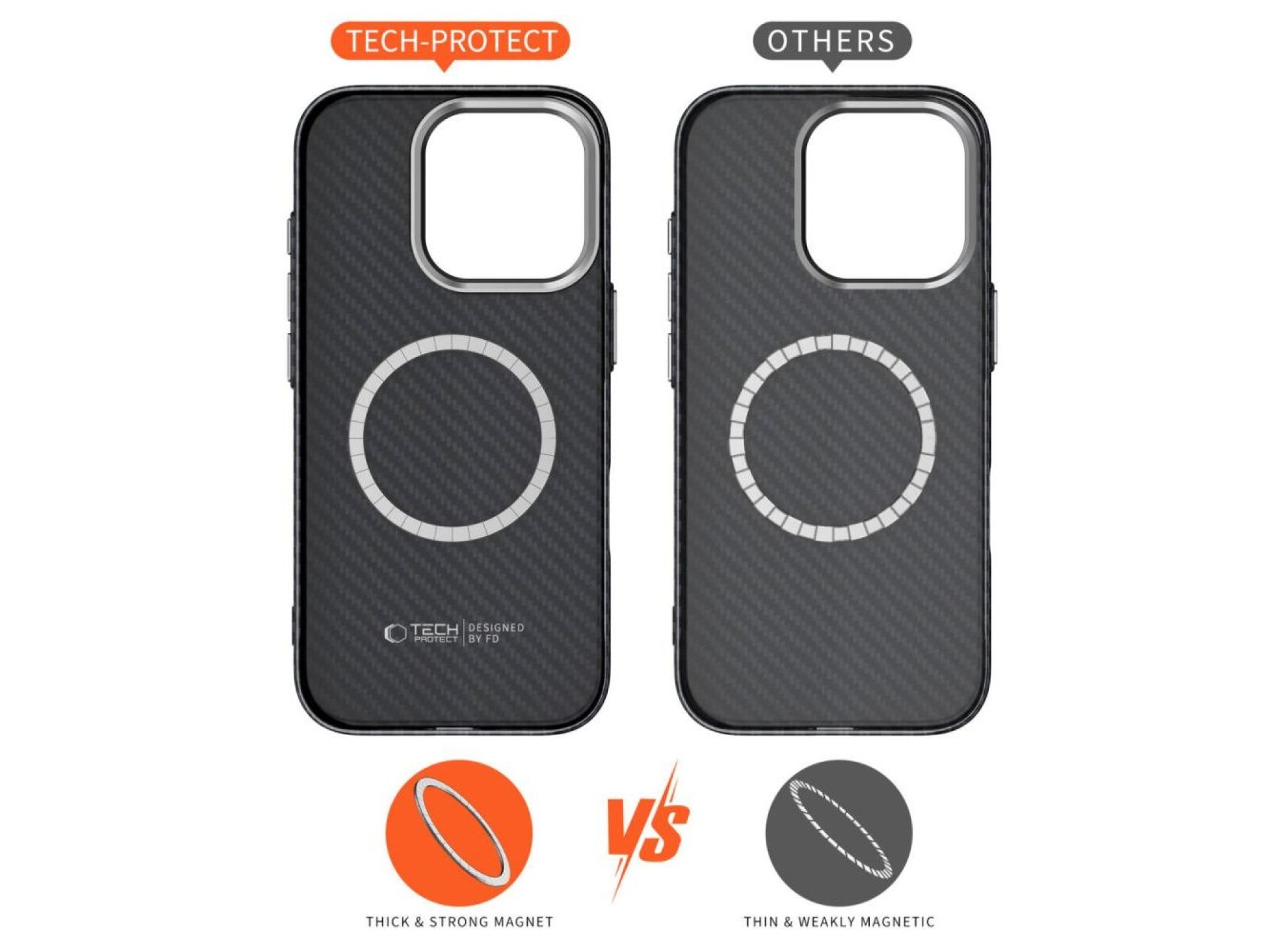 Capa Tech-Protect Ion Carbon MagSafe para iPhone 16 Pro Max - Preto/Cinza