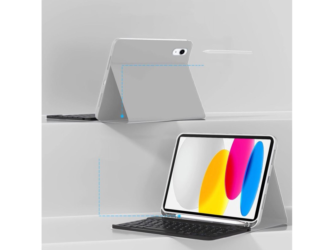 Capa Tech-Protect SC com Caneta e Teclado para iPad 10.9" 2022 (10ª geração) / 11" 2025 (11ª geração