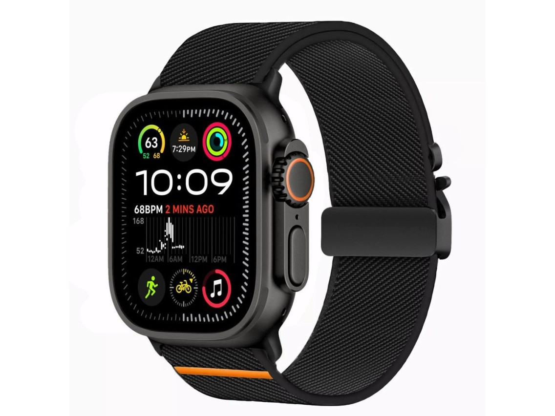 Cierre de nailon Tech-Protect para Apple Watch de 44/45/46/49 mm - Negro