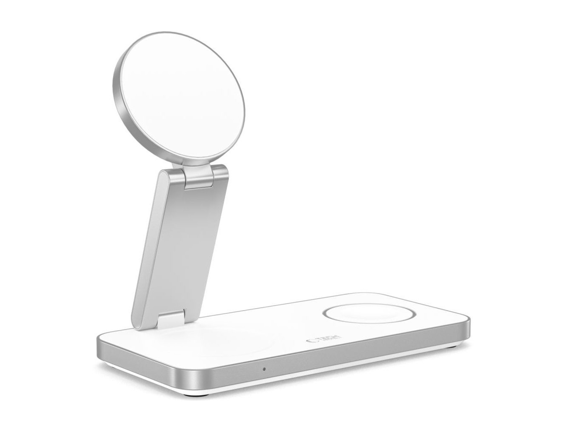 Carregador indutivo Tech-Protect QI15W-A47 MagSafe 3 em 1 + Cabo USB-C - Branco