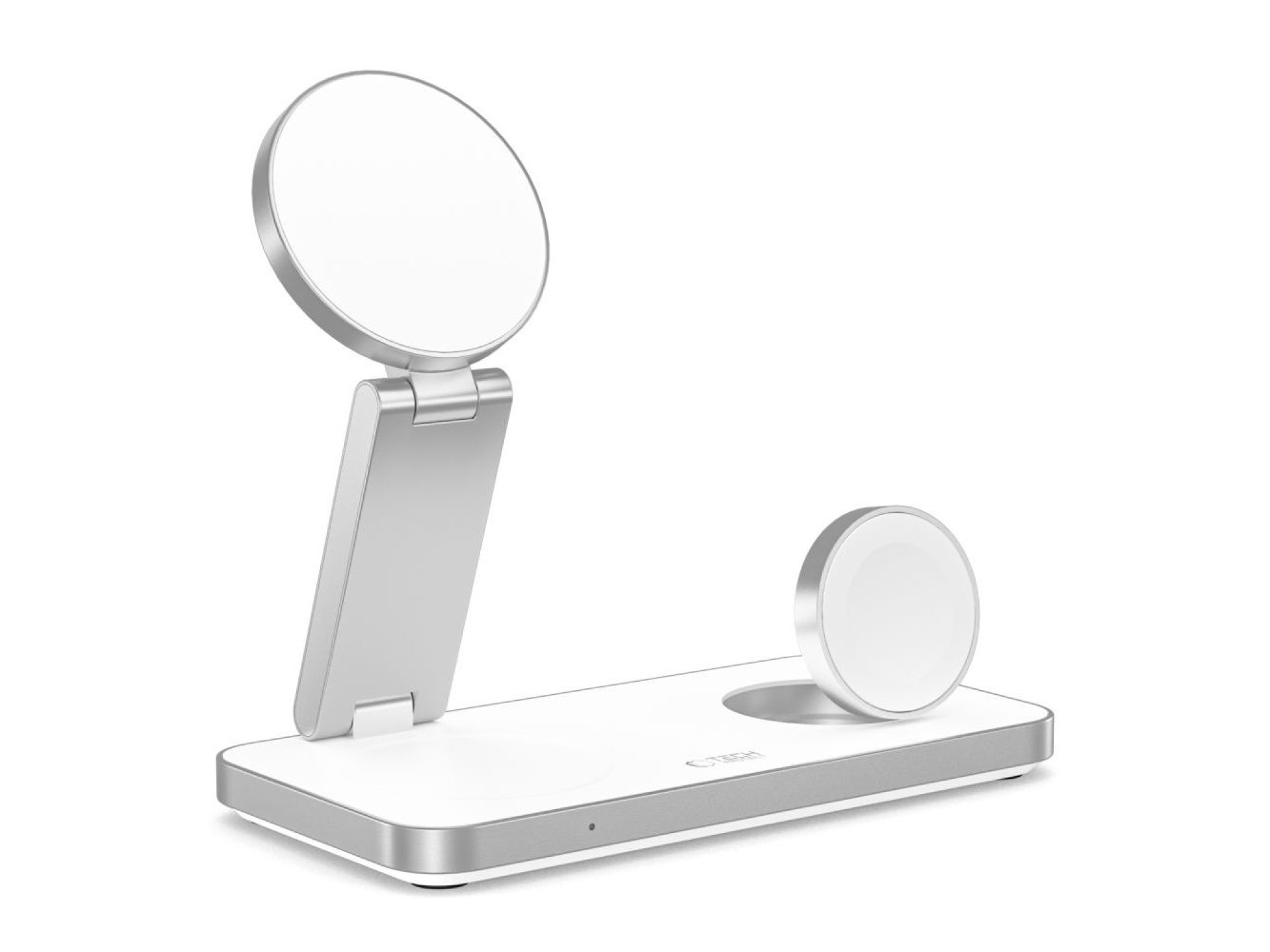 Carregador indutivo Tech-Protect QI15W-A47 MagSafe 3 em 1 + Cabo USB-C - Branco