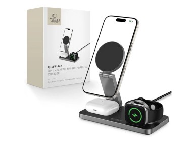 Tech-Protect QI15W-A47 MagSafe 3in1 Inductive Charger + USB-C Cable - Black Tech-Protect QI15W-A47 MagSafe 3in1 Inductive Charger + USB-C Cable - Black