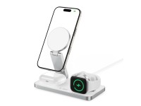 Carregador indutivo Tech-Protect QI15W-A47 MagSafe 3 em 1 + Cabo USB-C - Branco Carregador indutivo Tech-Protect QI15W-A47 MagSafe 3 em 1 + Cabo USB-C - Branco